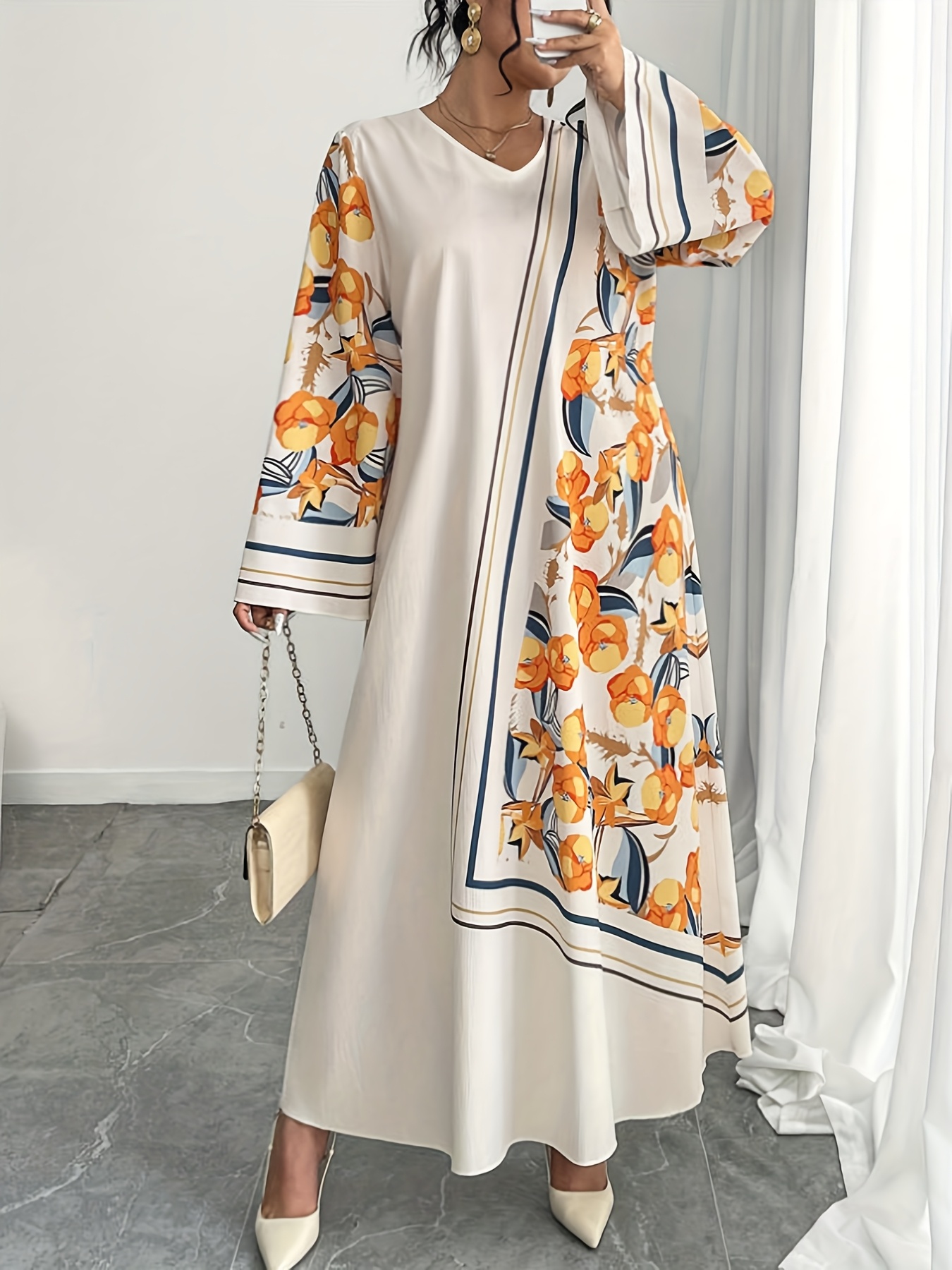 Ethnic Gown - Модное женское платье-роба больших размеров в