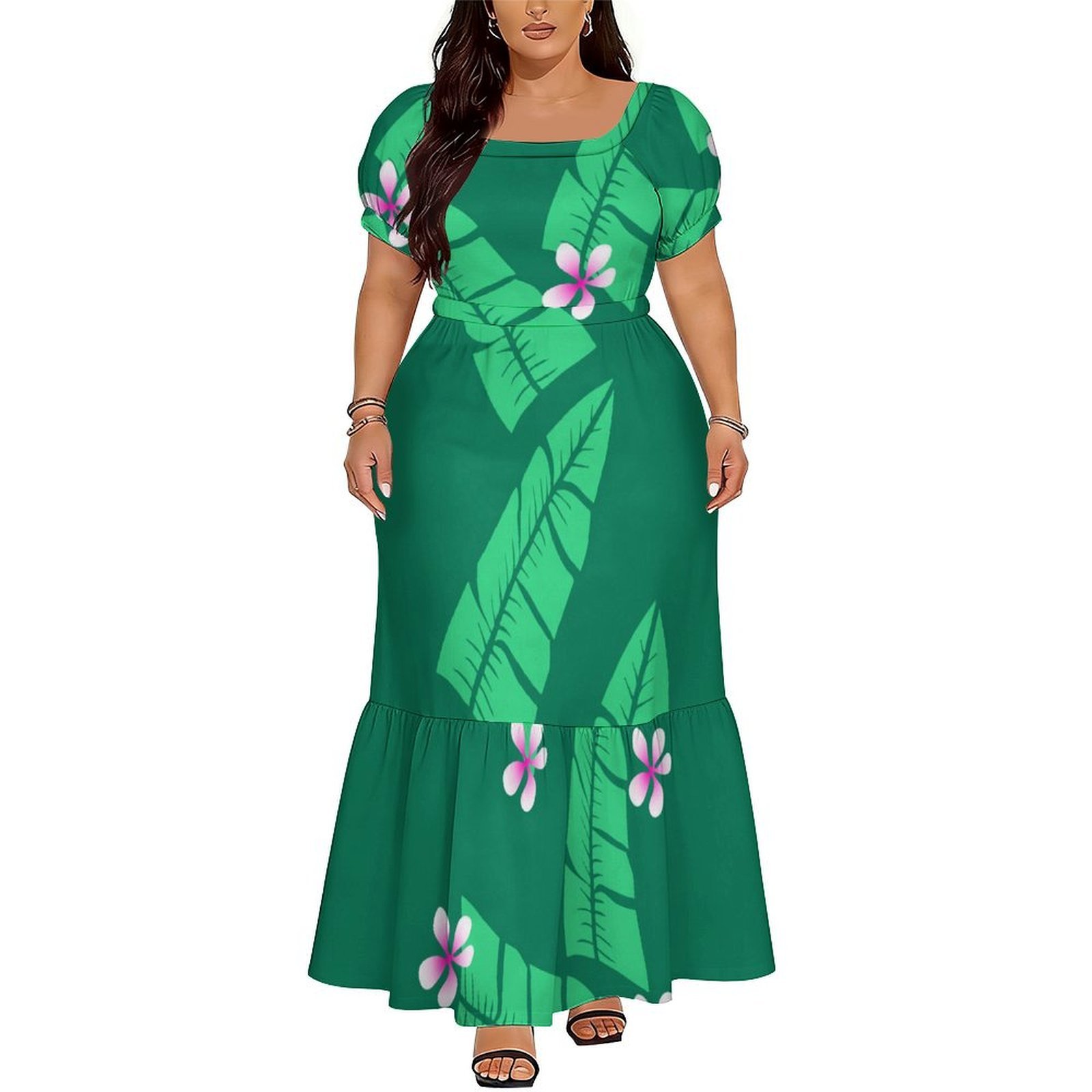 Ethnic Gown - Удобное женское платье с коротким рукавом